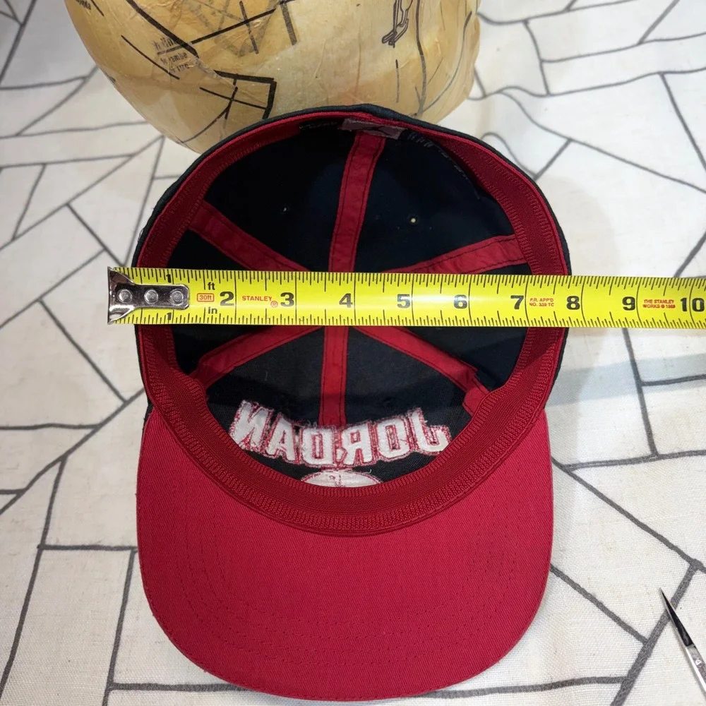 Jordan Brand Fitted Hat Youth 8/20 Black Red Jumpman Embroidered Cap